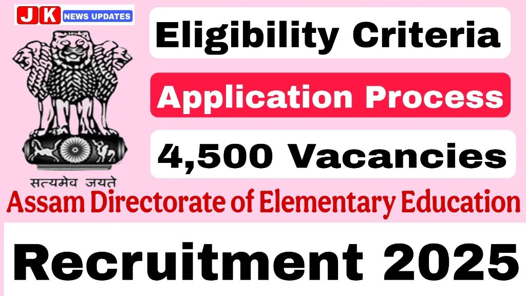 Assam Directorate of Elementary Education (DEE) Assistant Teachers Recruitment 2025